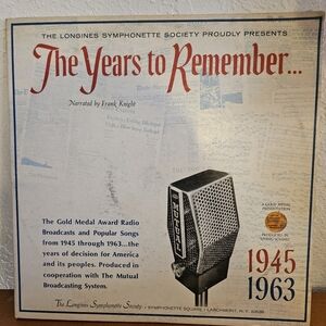 The Longines Symphonette Society The Years to Remember double LP.